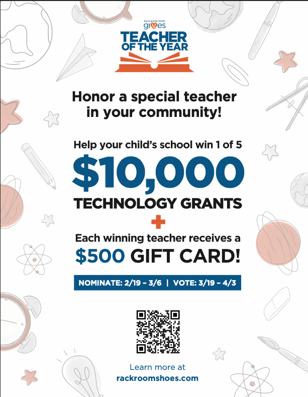 Rack Room Shoes Gives Teacher of the Year Contest