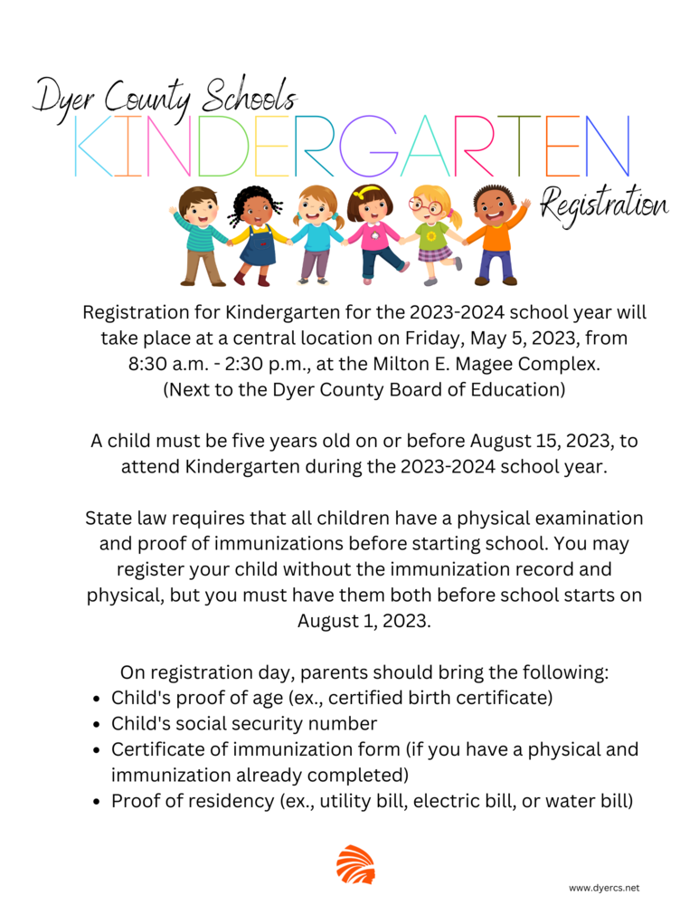 Dyer County Schools Kindergarten Registration 