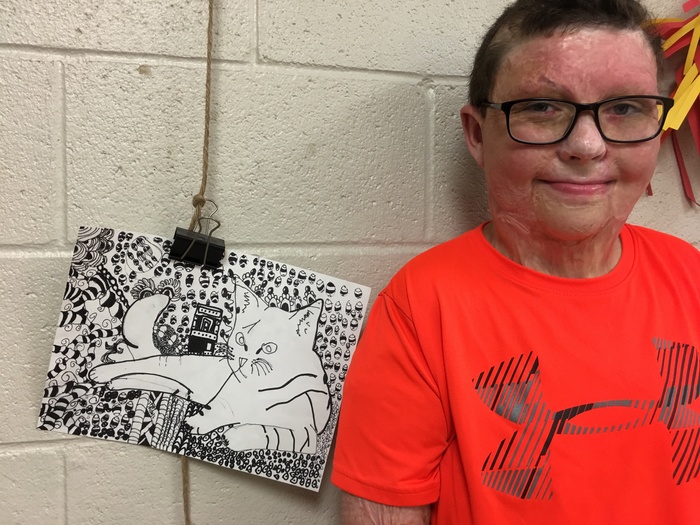 Student with Zentangle