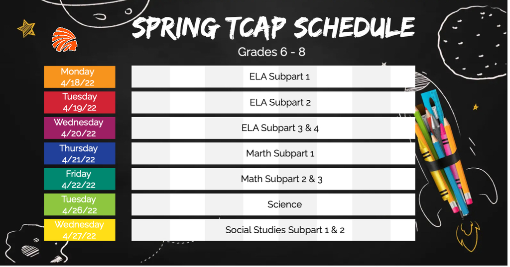 Middle School TCAP Schedule 