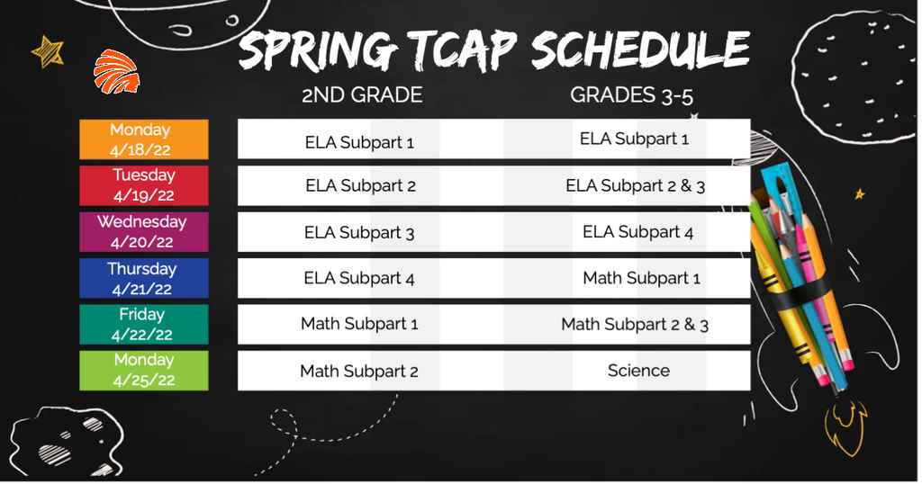 Elem TCAP Schedule