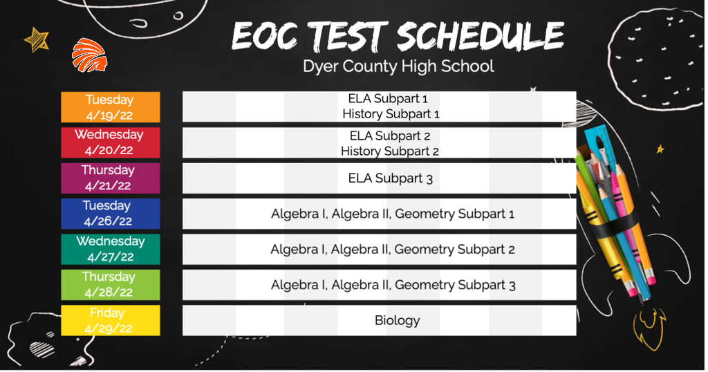 EOC Test Schedule
