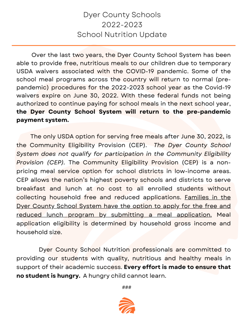 2022-2023 School Nutrition Update 