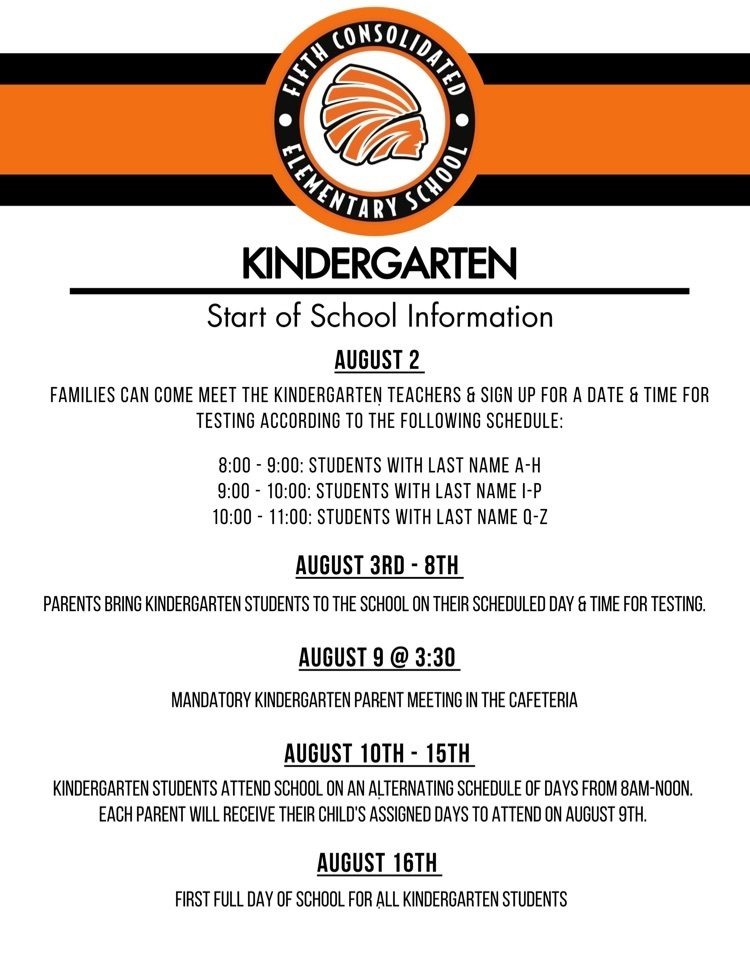 Kindergarten Information 