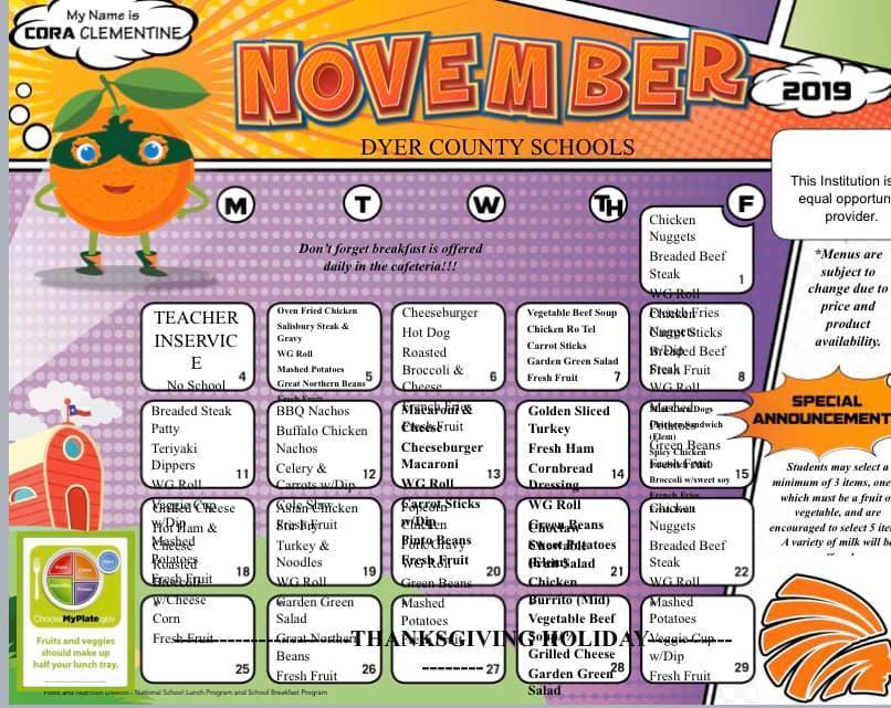 November menu